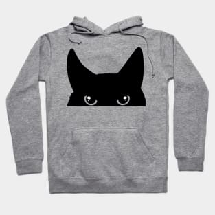 Peeking Black Cat Hoodie